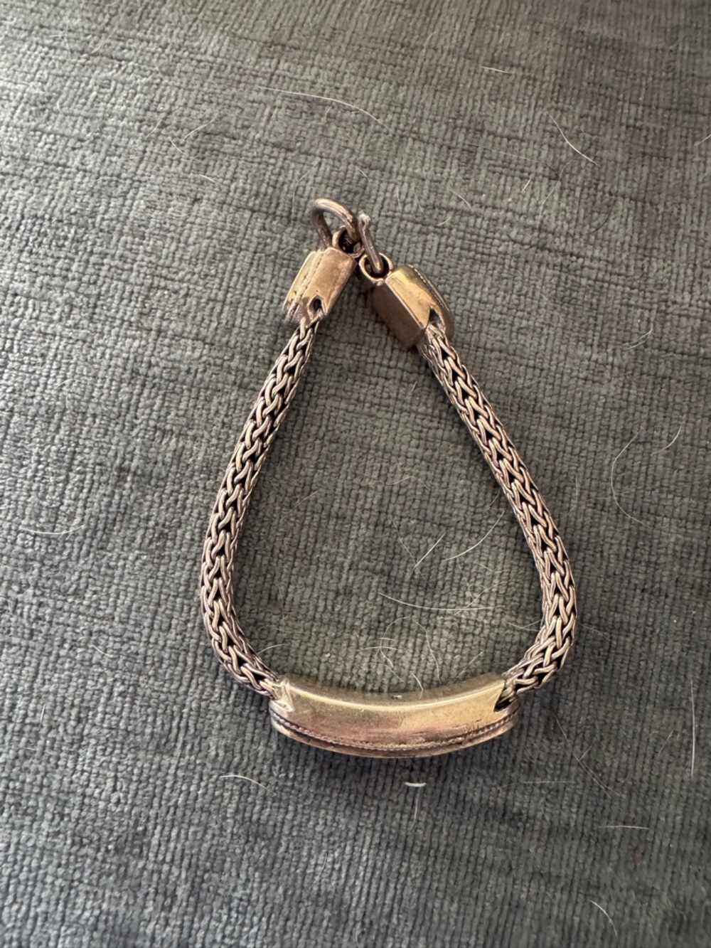 Woven Chain ID Bracelet in Warm Rose-Gold Tone